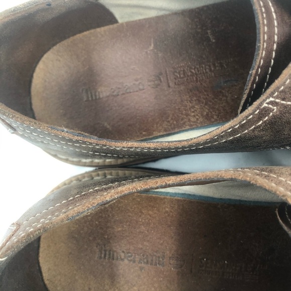 Timberlands men’s brown leather lace‎ ups size 12 - Picture 6 of 9